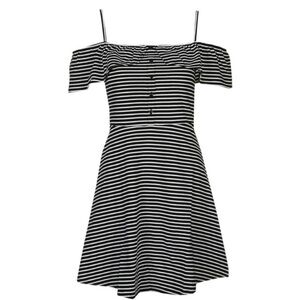 Topshop bardot dress stripe button